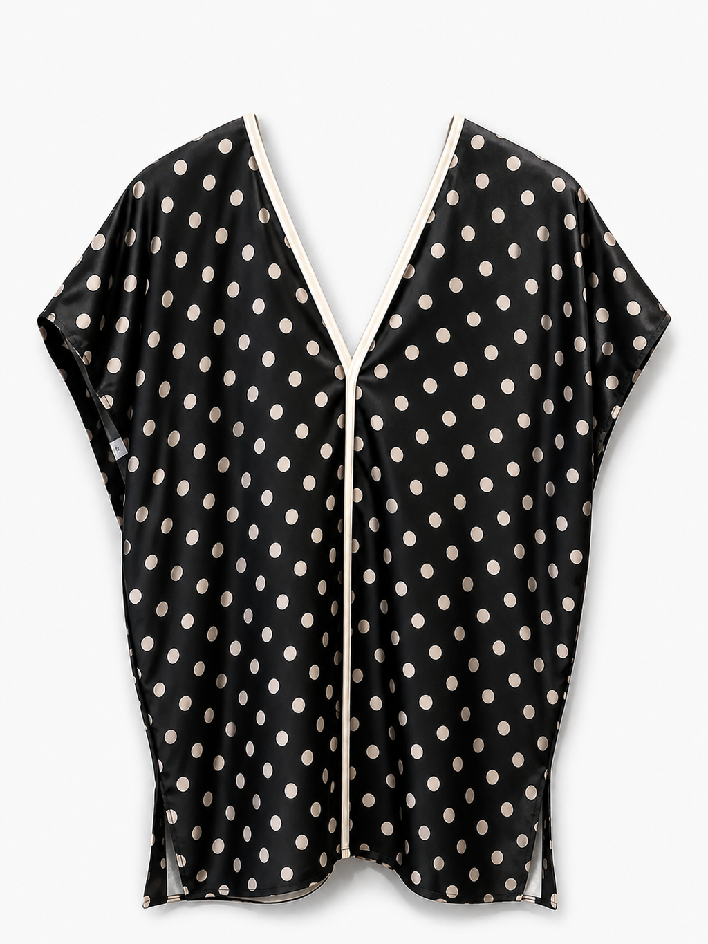 Loose Satin Twill Tunic With Polka Dot Pattern Inspired By French Couture