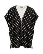 blouse coloris marine à pois blanc